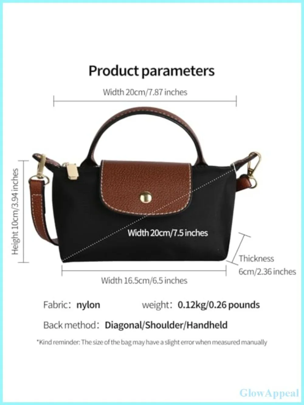 Mini Crossbody Bag Women Adjustable Strap Shoulder Purse Small Spacious Tote